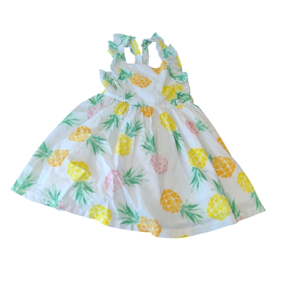 Janie & Jack The Sweet Escape Dress White Pineapple Girls Size 4 - Picture 1 of 2